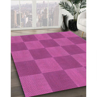 Patterned Deep Pink Rug, pat3951pur