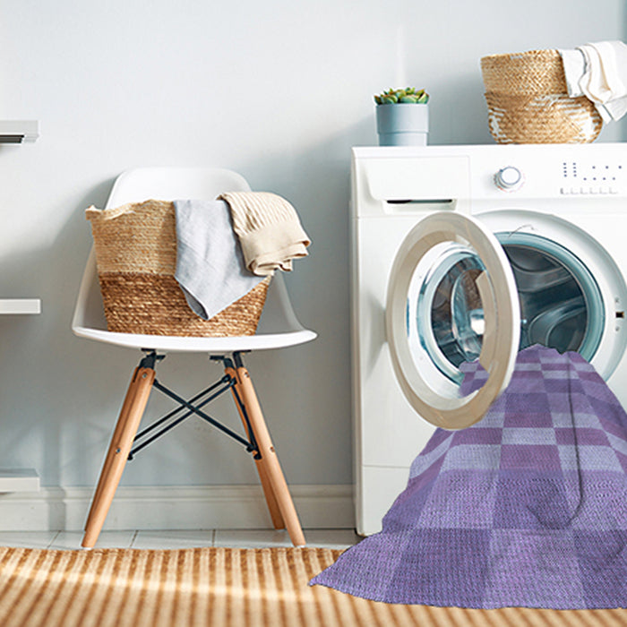 Machine Washable Transitional Purple Mimosa Purple Rug in a Washing Machine, wshpat3952blu