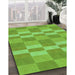 Machine Washable Transitional Emerald Green Rug in a Family Room, wshpat3952grn