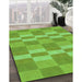 Patterned Emerald Green Rug in Family Room, pat3952grn