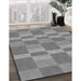 Machine Washable Transitional Smokey Gray Rug in a Family Room, wshpat3952gry