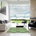 Square Patterned Pastel Green Rug in a Living Room, pat3952lblu