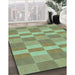 Machine Washable Transitional Pastel Green Rug in a Family Room, wshpat3952lblu