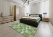 Patterned Pastel Green Rug in a Bedroom, pat3952lblu