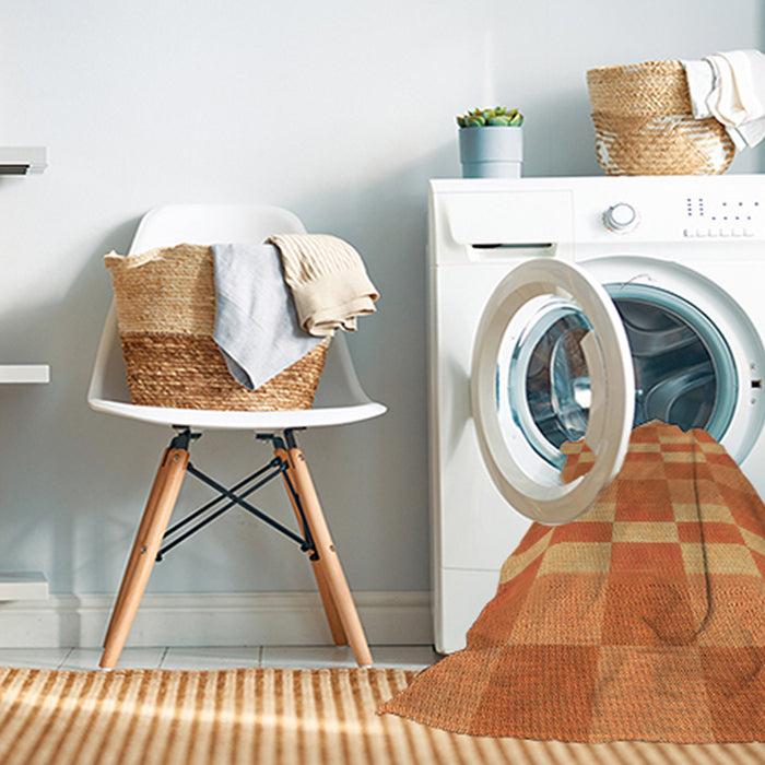 Machine Washable Transitional Orange Rug in a Washing Machine, wshpat3952org