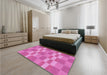 Patterned Violet Purple Rug in a Bedroom, pat3952pur