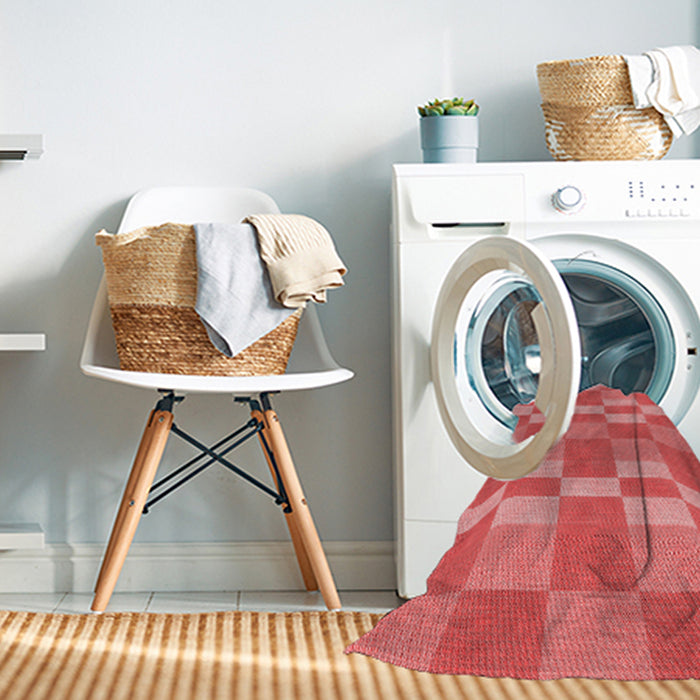 Machine Washable Transitional Ruby Red Rug in a Washing Machine, wshpat3952rd