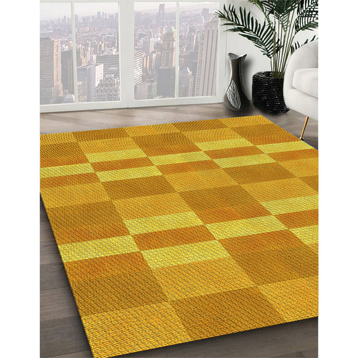 Machine Washable Transitional Neon Orange Rug in a Family Room, wshpat3952yw