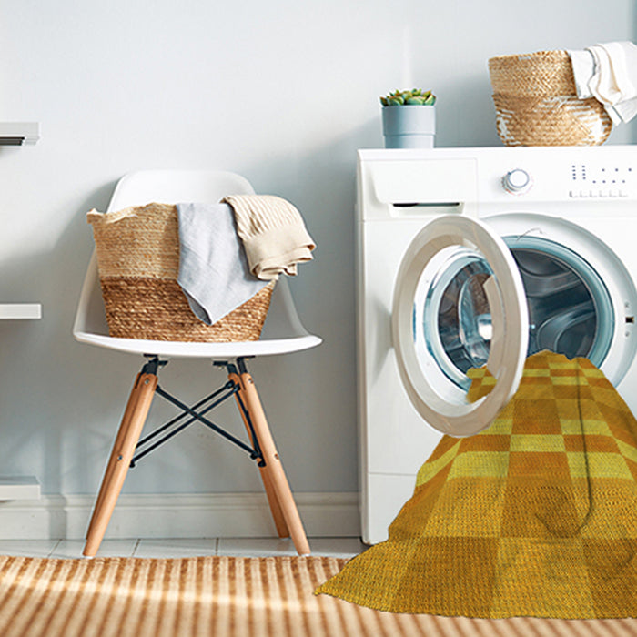 Machine Washable Transitional Neon Orange Rug in a Washing Machine, wshpat3952yw