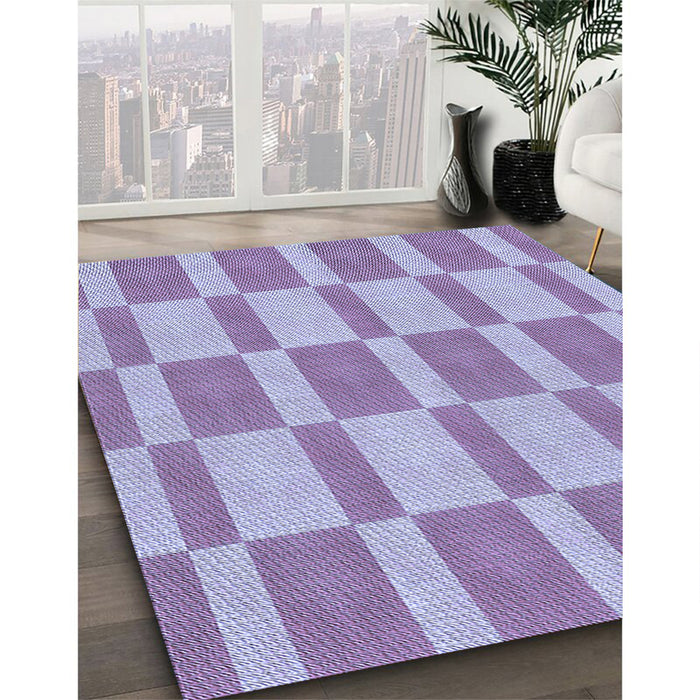 Patterned Medium Purple Rug in Family Room, pat3953blu