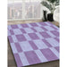 Patterned Medium Purple Rug in Family Room, pat3953blu