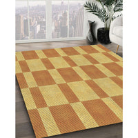 Patterned Neon Orange Rug, pat3953brn
