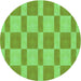 Round Patterned Emerald Green Rug, pat3953grn