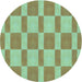 Square Patterned Pastel Green Rug, pat3953lblu