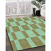 Machine Washable Transitional Pastel Green Rug in a Family Room, wshpat3953lblu