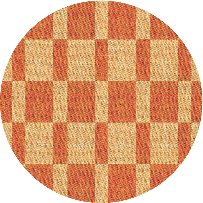 Square Patterned Orange Rug, pat3953org