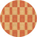 Square Patterned Orange Rug, pat3953org