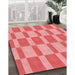 Machine Washable Transitional Light Coral Pink Rug in a Family Room, wshpat3953rd