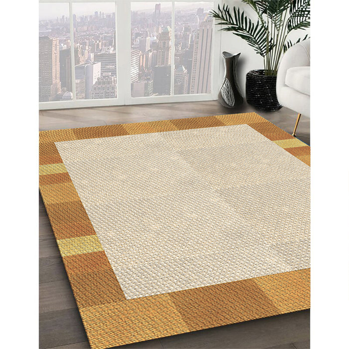 Machine Washable Transitional Golden Blonde Gold Rug in a Family Room, wshpat3954brn