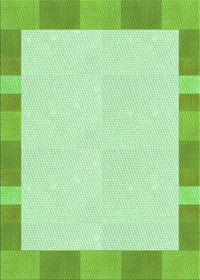 Machine Washable Transitional Green Rug, wshpat3954grn