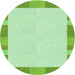 Square Patterned Green Rug, pat3954grn