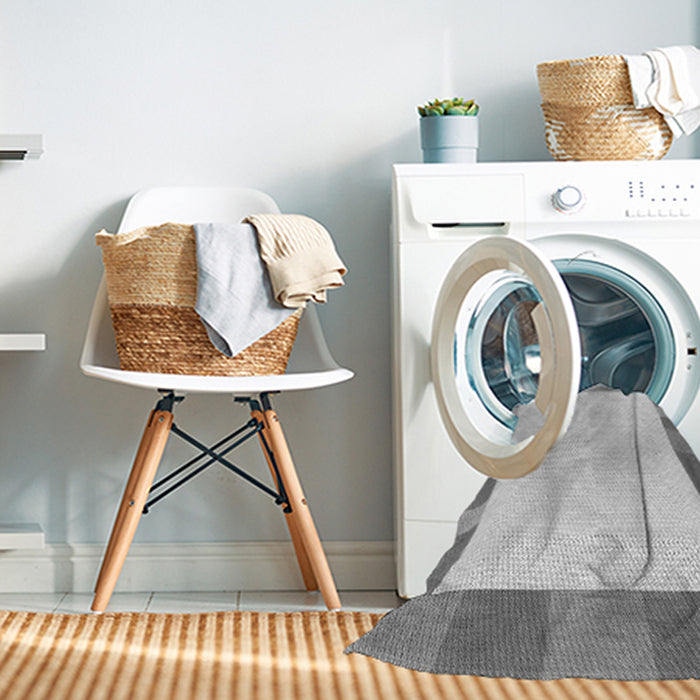 Machine Washable Transitional Gunmetal Gray Rug in a Washing Machine, wshpat3954gry