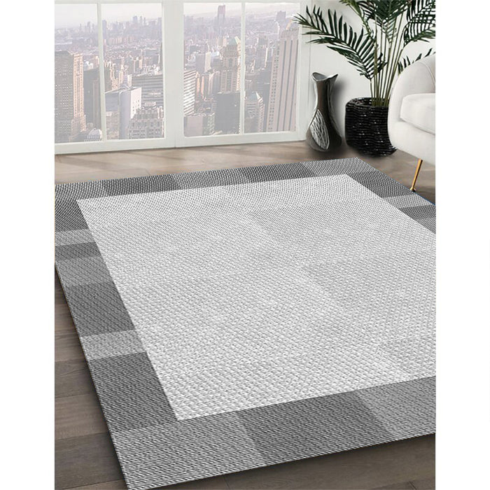Patterned Gunmetal Gray Rug in Family Room, pat3954gry