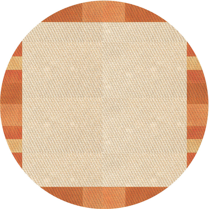Square Patterned Deep Peach Orange Rug, pat3954org