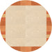Square Patterned Deep Peach Orange Rug, pat3954org