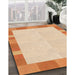 Patterned Deep Peach Orange Rug in Family Room, pat3954org