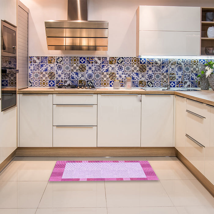 Patterned Blossom Pink Rug in a Kitchen, pat3954pur