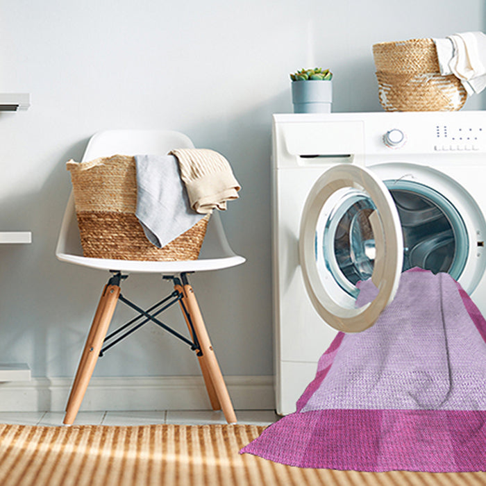 Machine Washable Transitional Blossom Pink Rug in a Washing Machine, wshpat3954pur