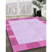 Machine Washable Transitional Blossom Pink Rug in a Family Room, wshpat3954pur