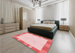 Patterned Light Red Pink Rug in a Bedroom, pat3954rd