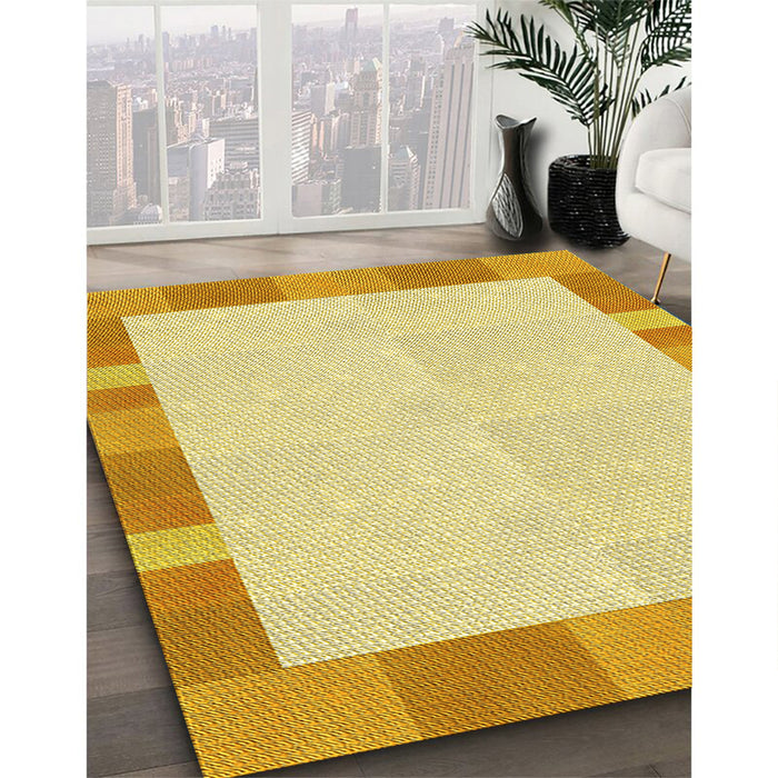 Patterned Dark Orange Rug in Family Room, pat3954yw