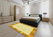 Patterned Dark Orange Rug in a Bedroom, pat3954yw
