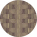 Round Patterned Dark Almond Brown Rug, pat3955brn