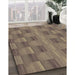 Patterned Dark Almond Brown Rug, pat3955brn