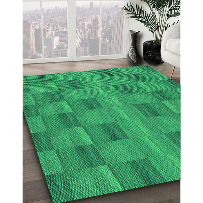 Machine Washable Transitional Spring Green Rug in a Family Room, wshpat3955grn
