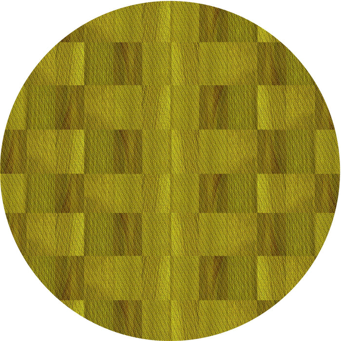 Square Patterned Dark Yellow Green Rug, pat3955yw