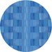 Square Machine Washable Transitional Blue Rug, wshpat3955
