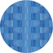 Sideview of Patterned Blue Novelty Rug, pat3955