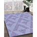 Machine Washable Transitional Medium Slate Blue Rug in a Family Room, wshpat3956blu