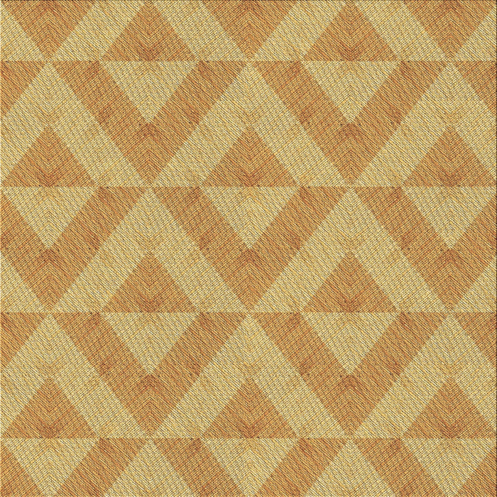 Round Patterned Saffron Yellow Rug, pat3956brn