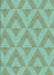 Patterned Blue Green Rug, pat3956lblu