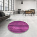 Round Patterned Medium Violet Red Pink Rug in a Office, pat3957pur