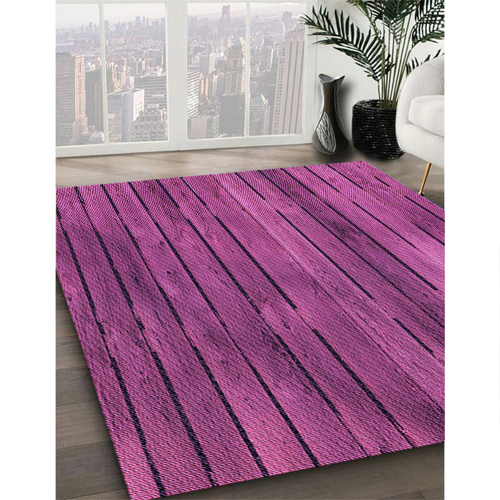 Machine Washable Transitional Medium Violet Red Pink Rug in a Family Room, wshpat3957pur