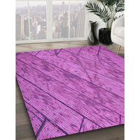 Patterned Bright Neon Pink Purple Rug, pat3958pur