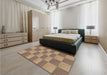 Patterned Sienna Brown Rug in a Bedroom, pat3959brn