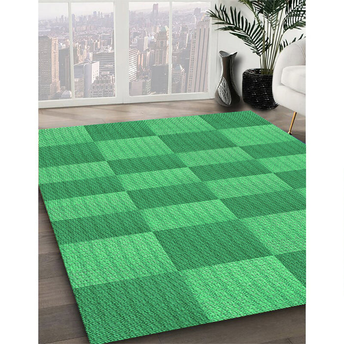 Machine Washable Transitional Neon Green Rug in a Family Room, wshpat3959grn
